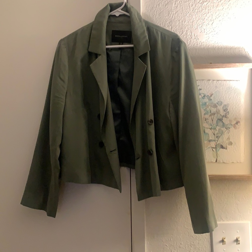 Olive green banana republic mid length blazer